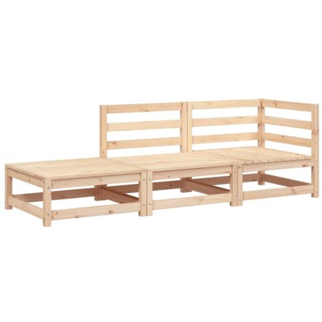 Vidaxl – Canapé de jardin 2 places en bois de pin massif – Dimensions 210x70x67cm – Repose-pieds inclus – Capacité 110kg par siège (1/6)
