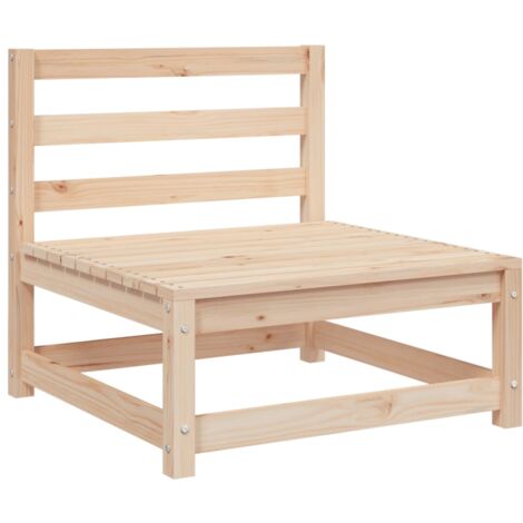 Vidaxl – Canapé de jardin sans accoudoirs 70x70x67 cm en bois de pin massif – Conception à lattes pour évacuation de l'eau – Confort d'assise optimal