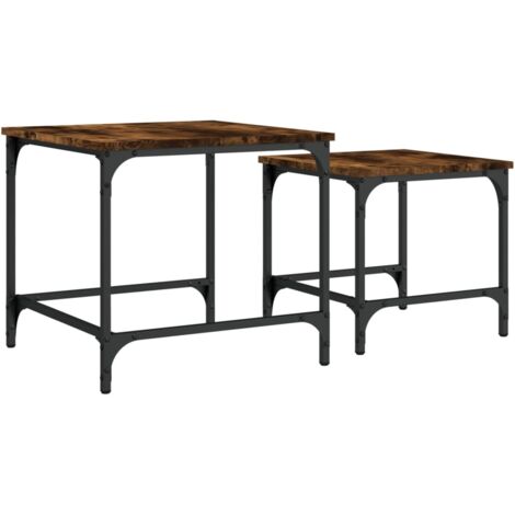 Tables basses gigognes 2 pcs chêne fumé bois d'ingénierie vidaXL