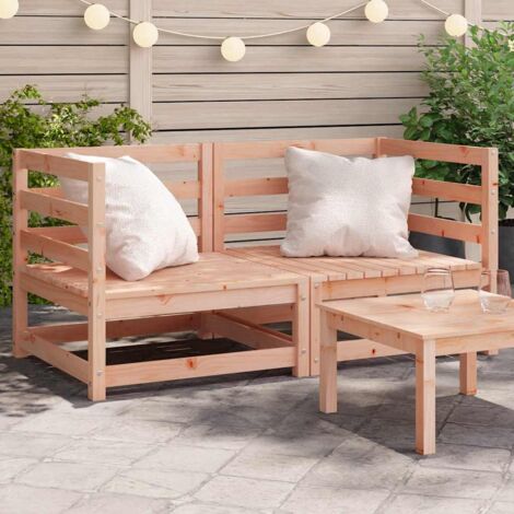 vidaXL Canapés d'angle de jardin 2 pcs 70x70x67 cm bois massif douglas