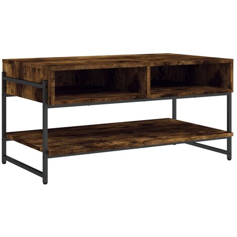Table basse chêne fumé 90x50x45 cm bois d'ingénierie vidaXL (1/5)