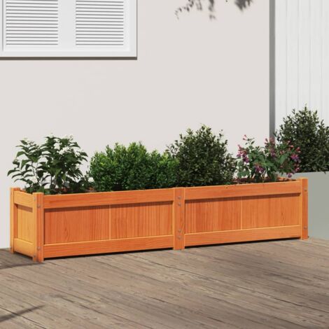 Jardinière cire marron 150x31x31 cm bois de pin massif vidaXL (1/5)