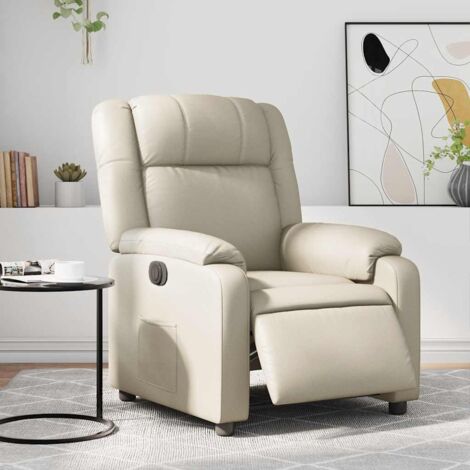 Fauteuil inclinable électrique Crème Similicuir vidaXL (1/5)