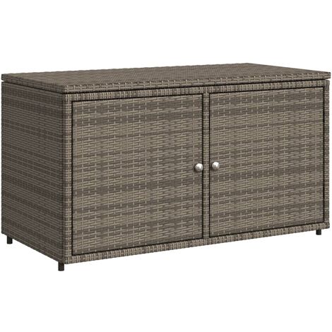 Vidaxl – Armoire de jardin gris 110x55x60,5 cm – résine tressée résistante aux intempéries – cadre en acier enduit de poudre – grand espace de rangement