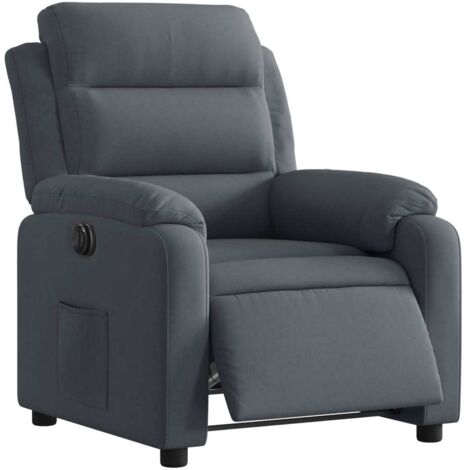 Fauteuil inclinable électrique Gris foncé Velours vidaXL