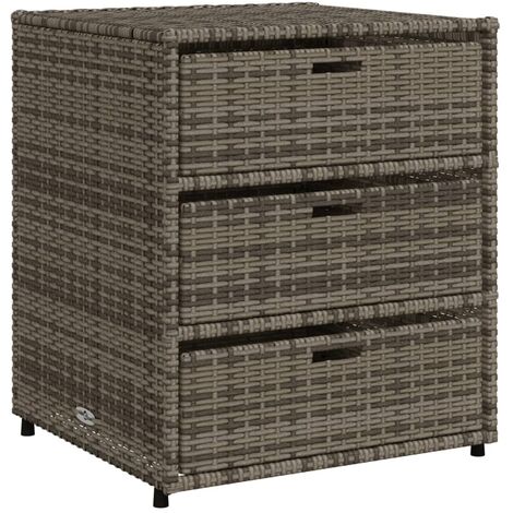 Armoire de rangement de jardin gris 55x59x69 cm résine tressée vidaXL (1/5)