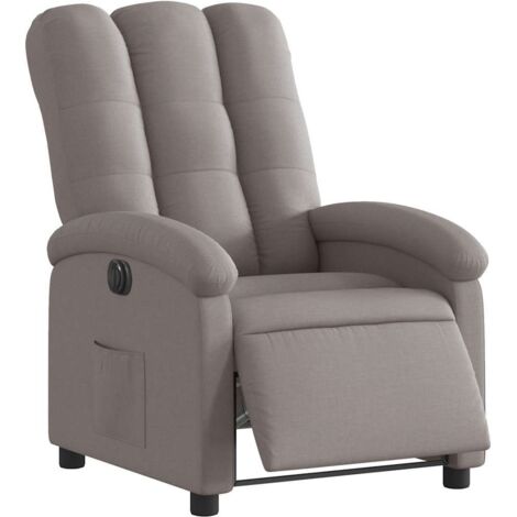 Fauteuil inclinable électrique Taupe Tissu vidaXL211961