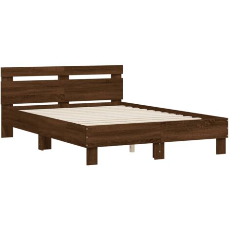 Cadre de lit sans matelas chêne marron 120x200 cm vidaXL