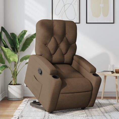 Fauteuil inclinable Marron Tissu vidaXL
