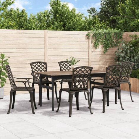 Chaises de jardin lot de 6 fonte d'aluminium bronze vidaXL (1/5)