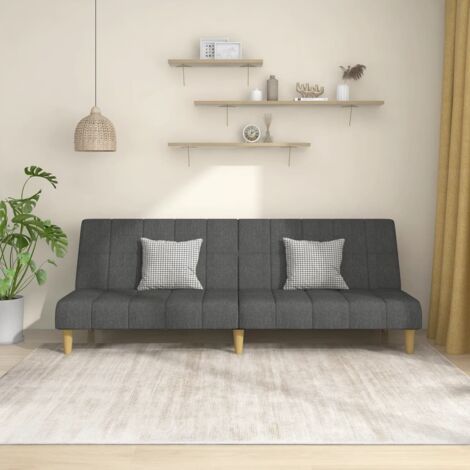 Canapé-lit à 2 places gris foncé tissu vidaXL71748 (1/6)