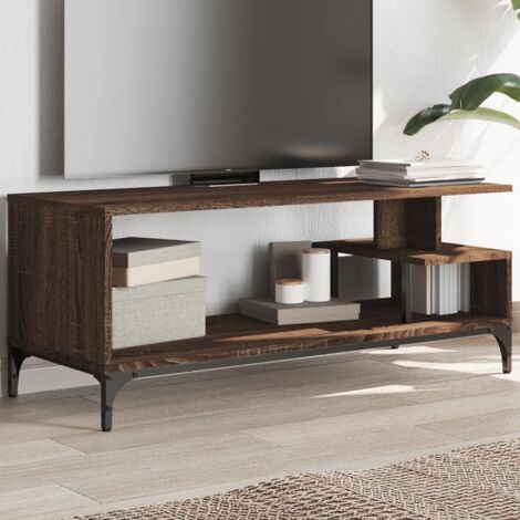Vidaxl – Meuble TV en bois d'ingénierie et acier enduit de poudre – Dimensions 102 x 40 x 41 cm – Capacité 90 kg – Style industriel (1/5)