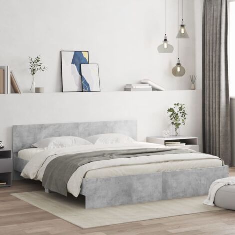 vidaXL Cadre de lit sans matelas gris béton 200x200 cm