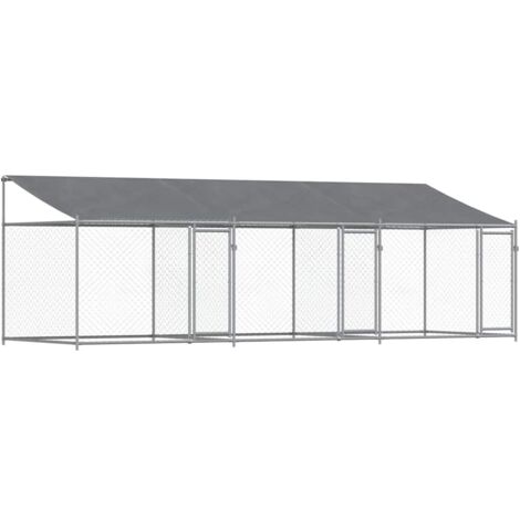 Vidaxl – Cage pour chien 6x2x2m en acier galvanisé – Toit imperméable et portes verrouillables – Enclos extérieur sécurisé pour animaux (1/5)