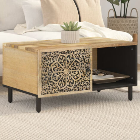 Table basse 80x50x40 cm bois de manguier massif vidaXL (1/5)