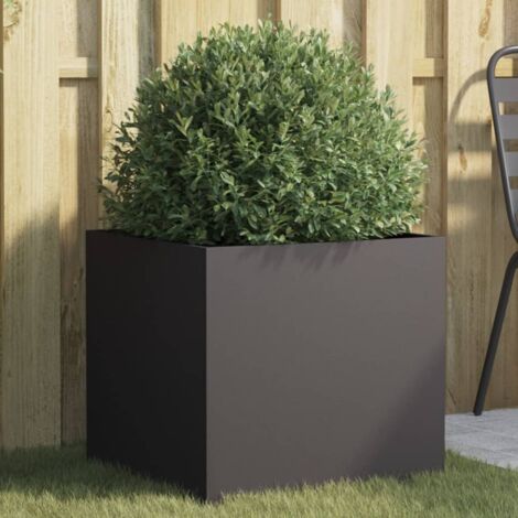Vidaxl – Jardinière en acier laminé à froid noir 49x47x46 cm – Surface lisse et résistante – Design élégant pour balcons et patios - vidaXL639753 (1/6)