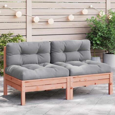 Canapé de jardin sans accoudoirs et coussins 2 pcs bois douglas vidaXL