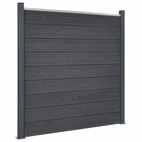 Vidaxl – Panneau de clôture en WPC 180x186 cm – Résistant à la pourriture et à la rouille – Design double face – Installation facile avec poteaux polyvalents
