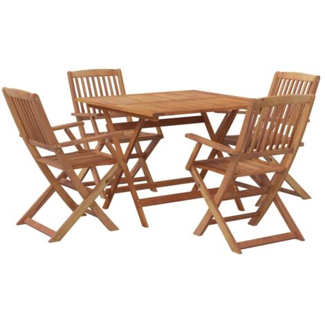Ensemble à manger de jardin 5 pcs Bois d'acacia solide vidaXL (1/6)