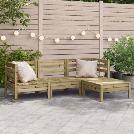 Canapé de jardin 3 places avec repose-pieds bois pin imprégné vidaXL