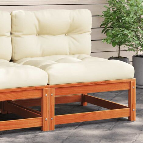 Canapé jardin sans accoudoirs coussins cire marron massif pin vidaXL (1/5)