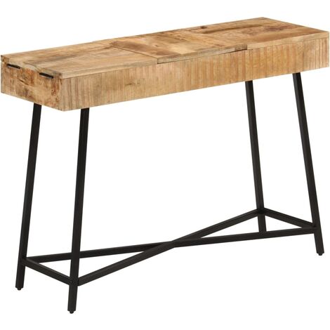 Coiffeuse 105x35x75 cm bois de manguier massif brut et fer vidaXL (1/5)