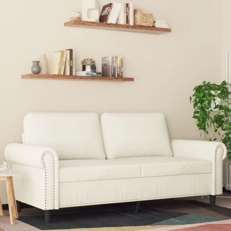 Canapé à 2 places Crème 140 cm Velours vidaXL325769