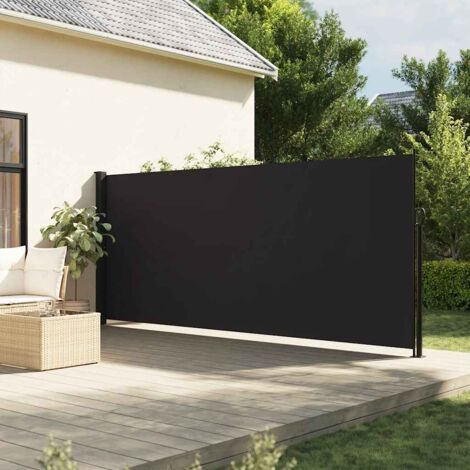Vidaxl – Auvent latéral rétractable noir 160x600 cm – Résistant aux UV et à l'eau – Installation facile avec accessoires inclus – Pour balcon et terrasse (1/6)