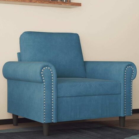 Fauteuil Bleu 60 cm Velours vidaXL