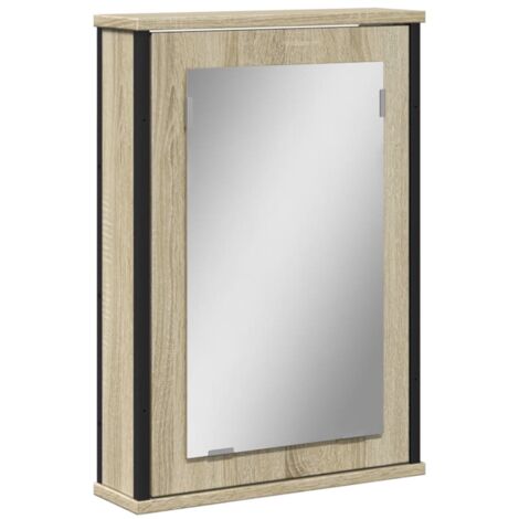 Armoire à miroir de salle de bain chêne sonoma bois ingénierie vidaXL