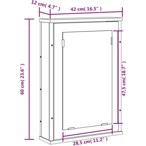 Armoire à miroir de salle de bain chêne sonoma bois ingénierie vidaXL