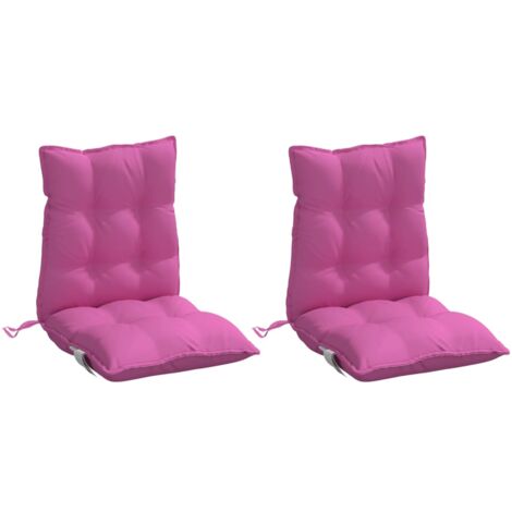 Coussins de chaise à dossier bas lot de 2 rose tissu oxford vidaXL