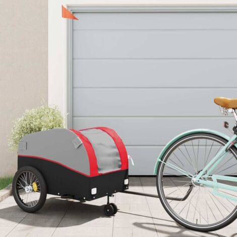 Remorque de vélo noir et rouge 45 kg fer vidaXL