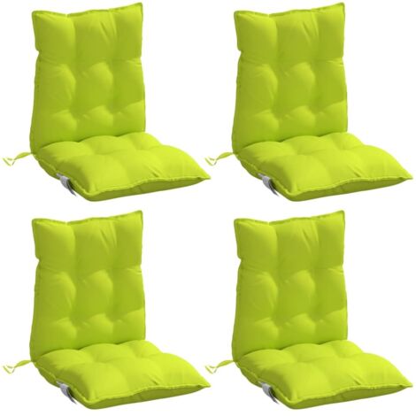 Coussins de chaise à dossier bas lot de 4 vert vif vidaXL