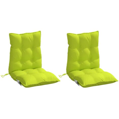 Coussins de chaise à dossier bas lot de 2 vert vif vidaXL (1/5)
