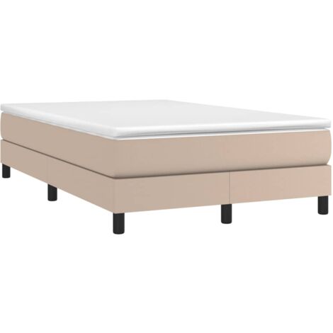 vidaXL Sommier à lattes de lit matelas cappuccino 120x190cm similicuir