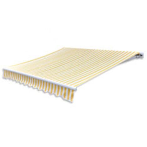 Auvent pliable motorisé 600 cm Jaune/blanc vidaXL (1/4)