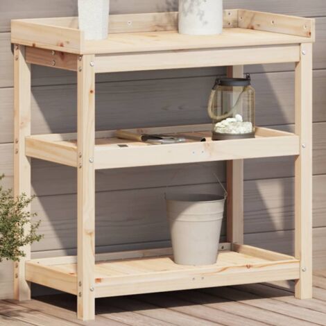 Table de rempotage et étagères 82,5x45x86,5 cm bois massif pin vidaXL (1/6)