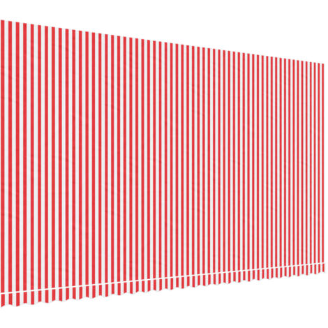 Tissu de remplacement pour auvent rayures rouges et blanches vidaXL