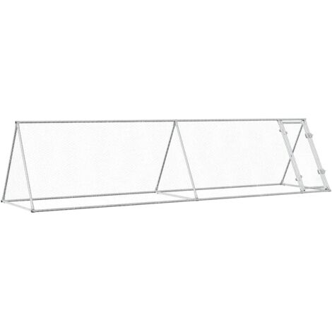 Cage pour poules argenté 400x105x91 cm acier galvanisé vidaXL (1/5)