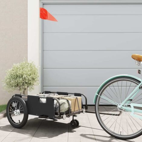 Remorque de vélo noir tissu oxford et fer vidaXL
