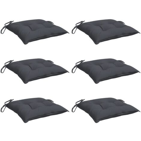 Coussins de chaise lot de 6 anthracite 50x50x7 cm tissu oxford vidaXL