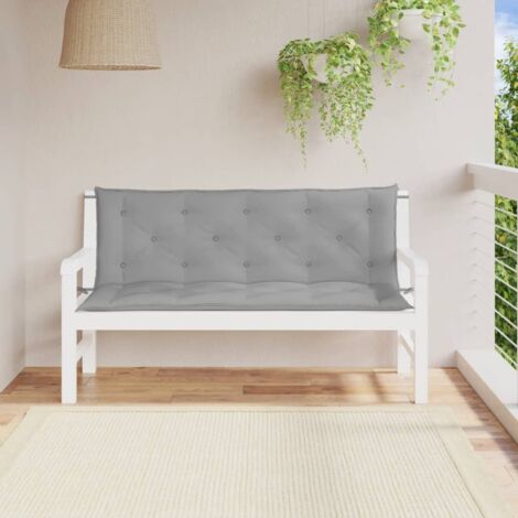 Coussins de banc jardin lot de 2 gris 150x50x7 cm tissu Oxford vidaXL