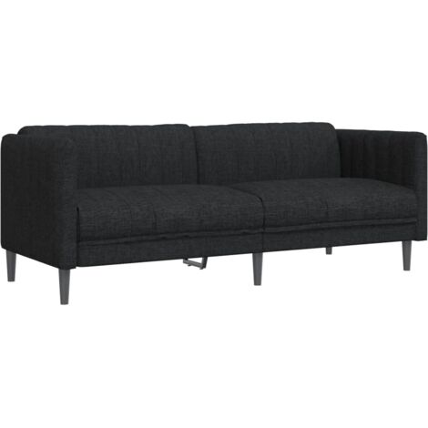 Canapé à 3 places noir tissu vidaXL (1/5)