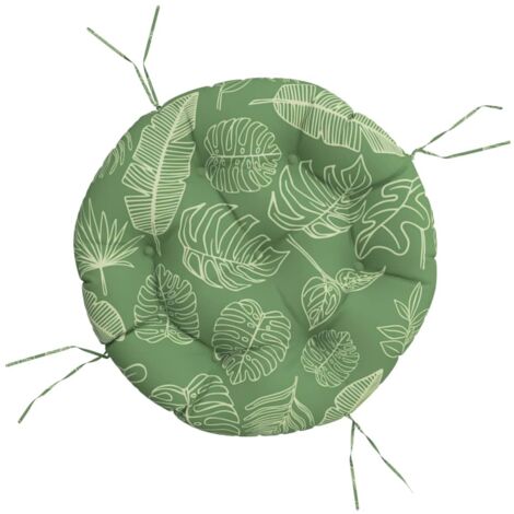 Coussin rond à motif de feuilles Ø 60 x11 cm tissu oxford vidaXL