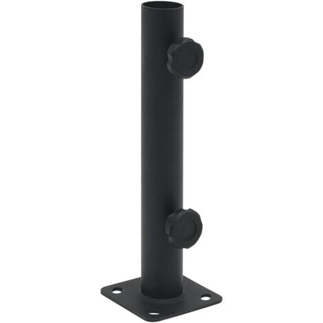 Vidaxl – Pied de parasol en acier noir mat – Base stable pour mâts Ø32/34/38 mm – Revêtement anti-corrosion – Dimensions 9,5x9,5x30 cm