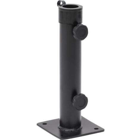 Vidaxl – Pied de parasol en acier noir mat – Compatible mâts Ø38/48 mm – Base stable et durable – Installation facile sur terrasse ou sol