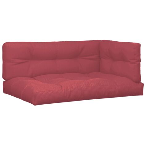 Coussins de palette lot de 5 rouge bordeaux tissu vidaXL (1/5)