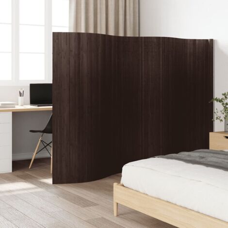 Cloison de séparation marron foncé largeur 400 cm hauteur 165 cm bambou vidaXL