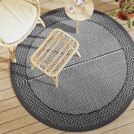 Vidaxl – Tapis extérieur réversible Ø160 cm en polypropylène – Résistant aux UV – Facile à nettoyer – Pour terrasse et balcon (1/6)